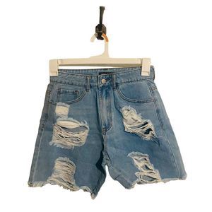 5 for $30 SHEIN Ripped Jean Shorts Blue Women's Size 29 New With Tags NWT